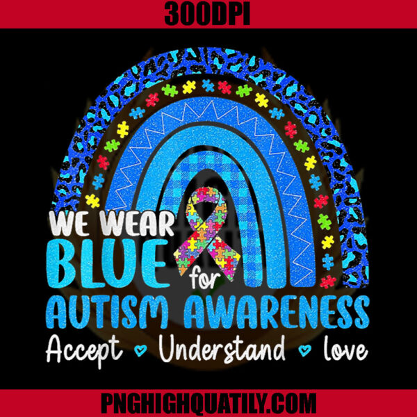 Accept Understand Love PNG, Puzzle Rainbow Autism Awareness PNG