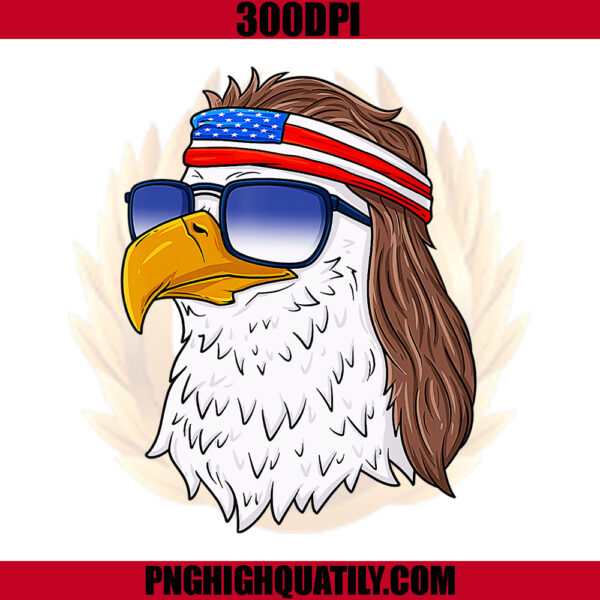 American Bald Eagle Mullet PNG, 4th Of July Funny USA PNG
