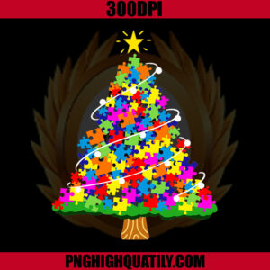 Autism Awareness Christmas Tree PNG, Christmas And Autism PNG