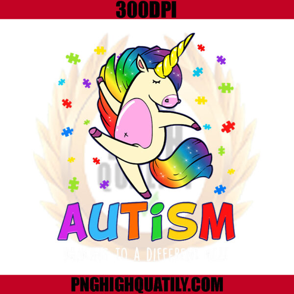 Autism Awareness Dabbing Unicorn Puzzle Piece PNG, Autism Dancing To A Different Beat PNG