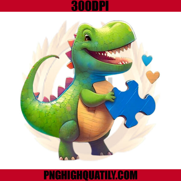 Autism Awareness Dinosaur Puzzle PNG, Piece Love Autistic Support PNG