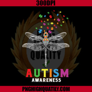 Autism Dragonfly Puzzle PNG, Autism Awareness PNG