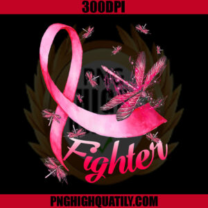 Fighter Dragonfly Breast Cancer Awareness PNG, Fighter Dragonfly PNG