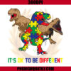 It's Ok To Be Different PNG, Autism Awareness Dinosaur PNG, Lovers Dino PNG