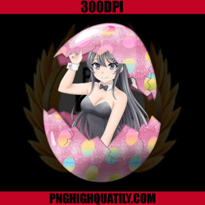 Kawaii Anime Girl Easter Bunny Egg PNG, Cute Waifu Easter Day PNG