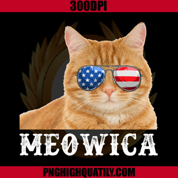 Meowica PNG, 4th Of July Kitten Merica USA American Flag PNG