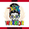 Messy Bun Blue Ribbon Autism Warrior PNG, Messy Bun Autism PNG