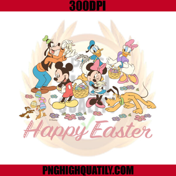 Mickey and Friends Easter PNG, Pluto Easter PNG, Happy Easter PNG