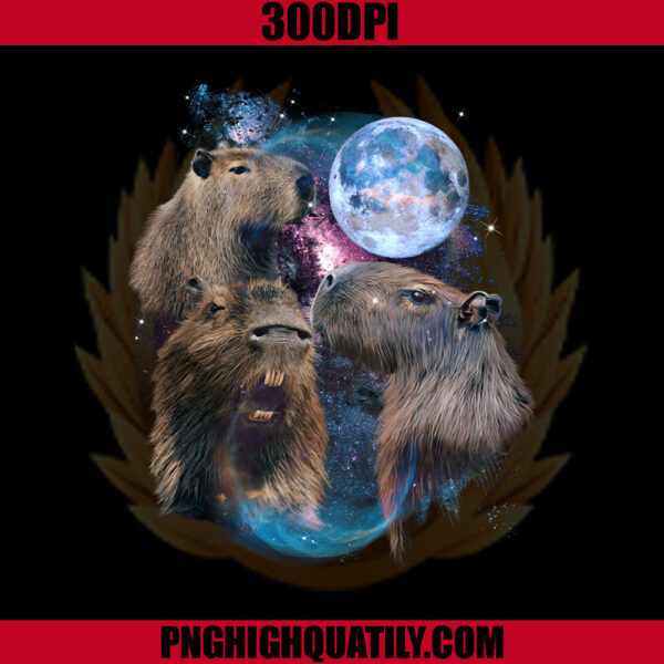 Moon Capybara PNG, Funny Capybara PNG, Love Animal PNG