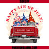 Patriotic Gnome Vintage Red Truck 4th of July PNG, Happy 4th Of July PNG