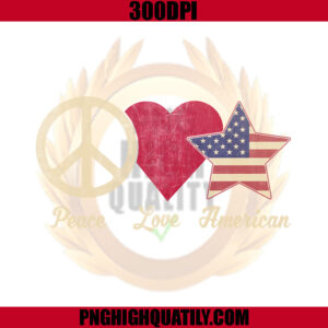 Patriotic Love American PNG, Flag Peace 4th of July PNG