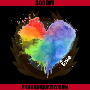 Rainbow Splatter Heart PNG, LGBT PNG