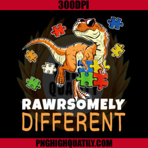Rawrsomely Different PNG, Autism Awareness Day PNG, Different PNG