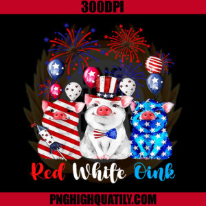 Red White And Oink Cute Pig PNG, 4th Of July USA Flag PNG