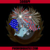 Red White Blue Narwhal Fireworks PNG, 4th Of July Gift PNG