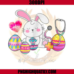 Stethoscope Cute Bunny Pediatric Nurse Easter Day PNG, Pediatric PNG