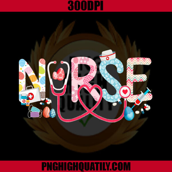 Stethoscope Scrub Nurse Life PNG, Easter Day Cute Bunny PNG