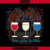 Wine Lover 4th of July PNG, Red White and Blue PNG